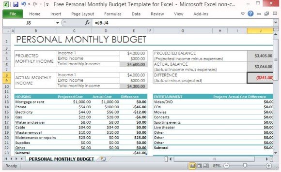 budget template free for mac